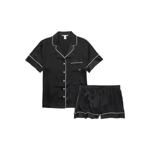 Victoria's Secret Satin Short Pajama Set Pajama Set Women's Black