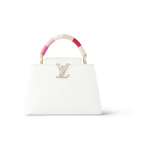 LOUIS VUITTON Capucines Taurillon Кожа Капусин Через плечо Тоут Сумка Над плечо Маленькая Женская Белая