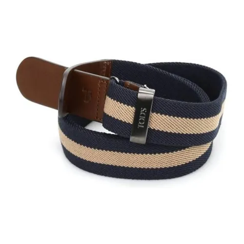 TOD'S Холст Ремни Синий/Бежевый Мужской