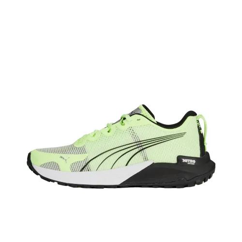PUMA Fast Trac Nitro Slip-Resistant Abrasion-Resistant Low Top Беговые кроссовки Женские Черный Зеленый