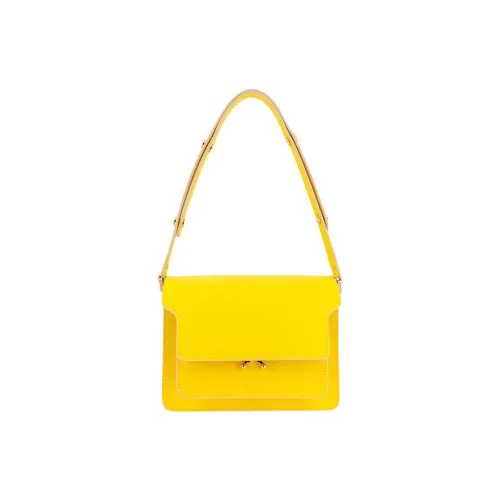 MARNI Основная часть Телячья кожа Аккордеонная сумка Сумки через плечо Сумка через плечо Женская Желтая