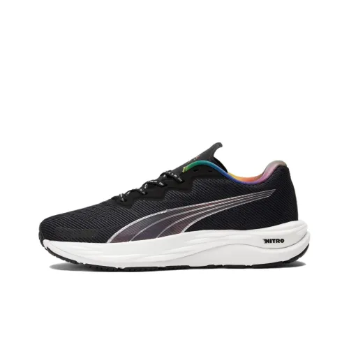 PUMA Velocity Nitro 2 Slip-Resistant Abrasion-Resistant Low-Top Беговые кроссовки Женские Черные