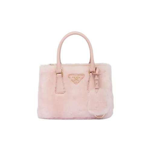 PRADA Galleria Shearling Portable Bag Mini Women's Cherry Blossom Pink