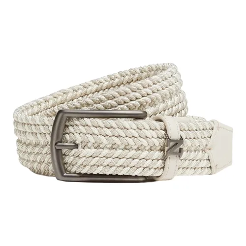 Ermenegildo Zegna Район Вискоза, Хлопок, Лайкра, Телячья кожа, Ремни, Экрю, Мужской
