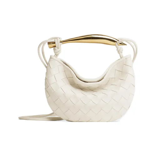 Bottega Veneta Sardine Овчина Портативная Сумка через плечо Сумка Mini Женская Белая