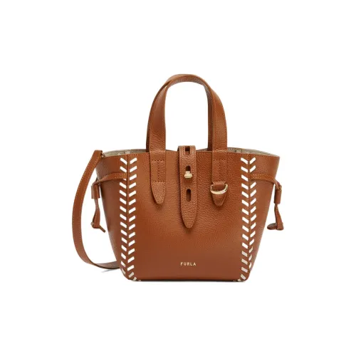 Furla Net Collection Коровья кожа Корзинка-сумка Сумка через плечо Сумка Мини Женская Коньяк