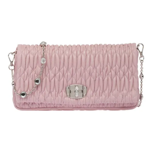 MIU MIU Matelassé Овчина Сумка через плечо Сумка на плечо Женская Розовая