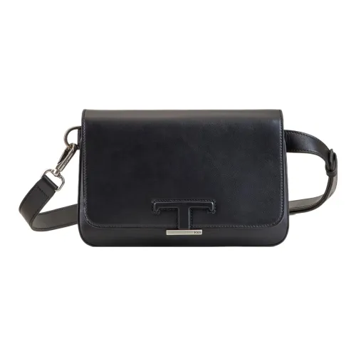 TOD'S Вечный Кожаная Маленькая Квадратная Сумка Сумка через плечо Сумка на плечо Сумка через плечо Сумка через плечо Сумка на пояс Мини Мужская Черная