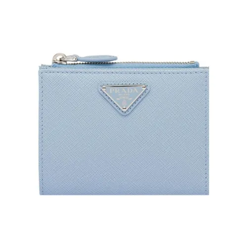 PRADA Saffiano кожа кошелек маленький женский светло-синий