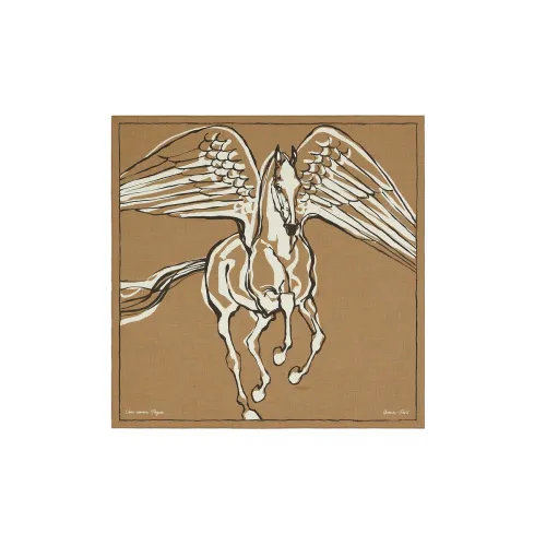 Hermes Кашемир Палантины Карамель Женские