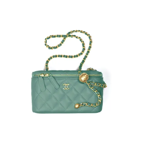 CHANEL Овчина Сумка Box Сумка через плечо Зеркальце Сумка на плечо Женская Травяной зеленый
