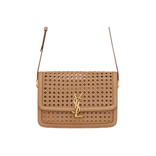 SAINT LAURENT Solferino Телячья кожа Сумка через плечо Сумка на плечо Средняя Женская Коричневая