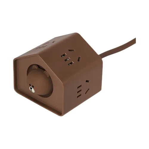 LINE FRIENDS Brown Bear Коричневый USB Cube Outlet Многофункциональный Преобразователь USB Пава Полоса Заряжающий Кабель Мерч по IP