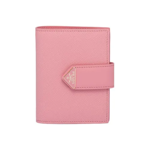PRADA Saffiano Гладкая кожа Кошелек Маленький Женский Лепесток Розовый