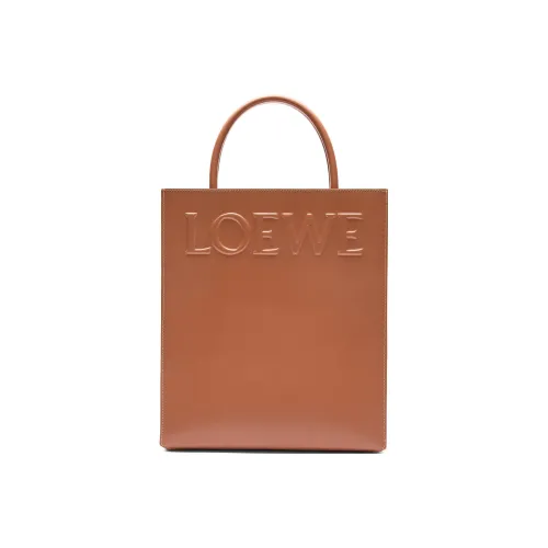 LOEWE Глянцевая сумка Tote из коровьей кожи сумка для покупок сумка через плечо сумка обычного размера женская коричневая