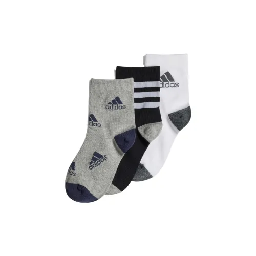 Adidas 3 шт Черный+Белый+Средний вересковый серый Женские MID Носки до икры