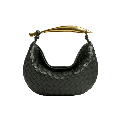 Bottega Veneta Sardine Овчина Сумка Маленькая Женская Темно-зеленая