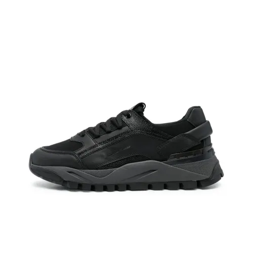 Santoni Низкий Топ Спортивная Повседневная Обувь Мужская Черная