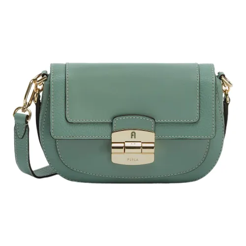 Furla Club 2 Телячья кожа Седло Сумка Сумка через плечо Маленькая Женская Зеленая