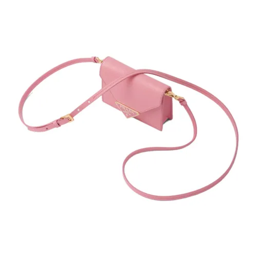 PRADA Коровья кожа Одно плечо Через плечо Держатель для карт Женские Лепесток Розовый