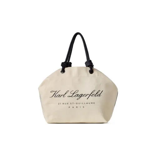 Сумка через плечо из холста Karl Lagerfeld женская бежевая