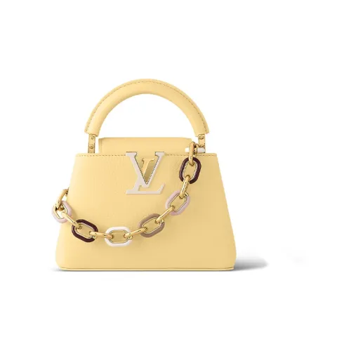 LOUIS VUITTON Capucines Taurillon Кожа Kapusin Через плечо Тоут Сумка Over Одно плечо Мини Женские Желтый