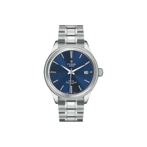 TUDOR Wind Style Collection Автоматический Механический Механизм Мужские Часы Часы 38 мм Синий Циферблат