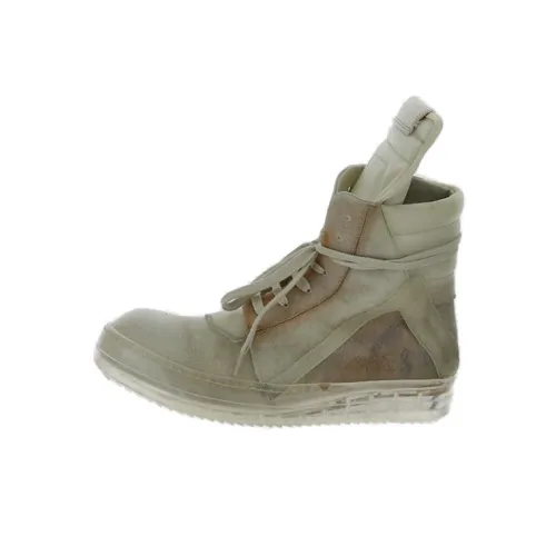 RICK OWENS RO Высокие Топы Стильные Скейтбординг Женские Бежевые Потертые