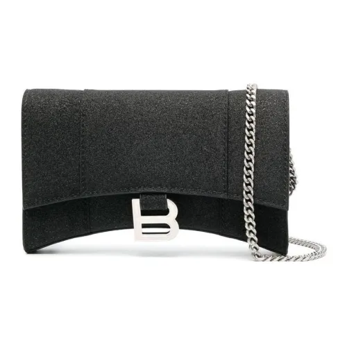 Balenciaga HOURGLASS Полиэстер Сумка через плечо Кошелек Экстра Маленький Женский Черный