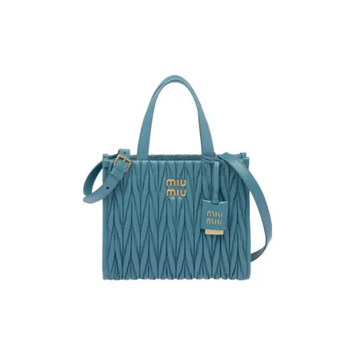 MIU MIU Овчина Тоут Сумка Сумка для покупок Сумка через плечо Сумка Женская Светло-синяя