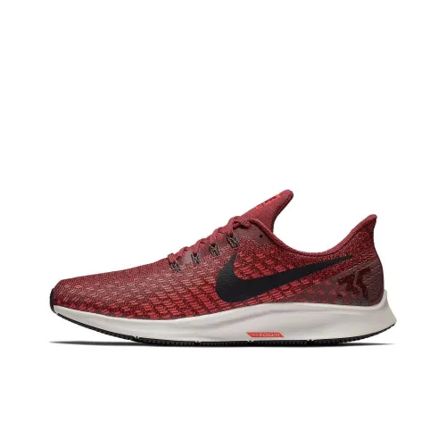 Nike Air Zoom Pegasus 35 Slip-on Устойчивый к истиранию Низкий Топ Беговые кроссовки Мужские Красный Черный