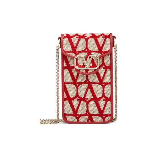 Valentino Locò Чехол для телефона из хлопка женский бежевый красный