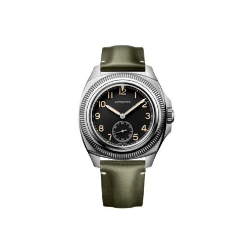 LONGINES Автоматический Механический Часы Мужские 43 мм Черный Циферблат Корпус из Нержавеющей Стали Кожаный Ремешок