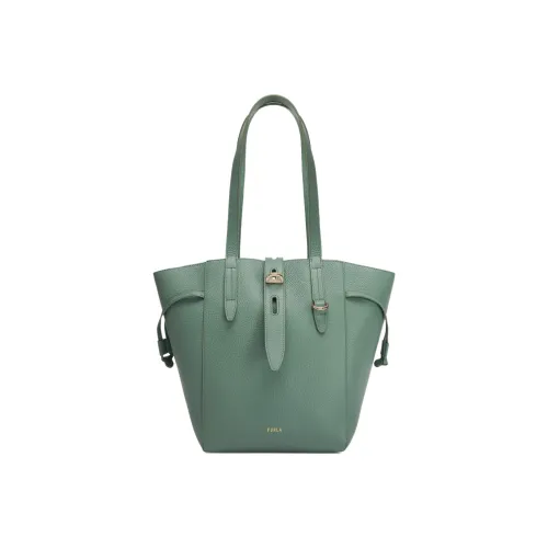 Furla Net Collection Рельефная Телячья Кожа Корзинка Сумка Сумка на Одно Плечо Средний Размер Женская Горохово-Зеленый