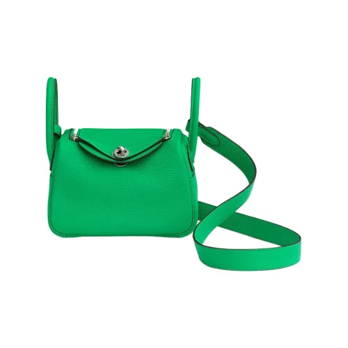 HERMES Lindy Clemence Bullock Кожа Сумка Сумка через плечо Сумка через плечо Мини Женская 0Z Vert Comics Комикс Зеленый