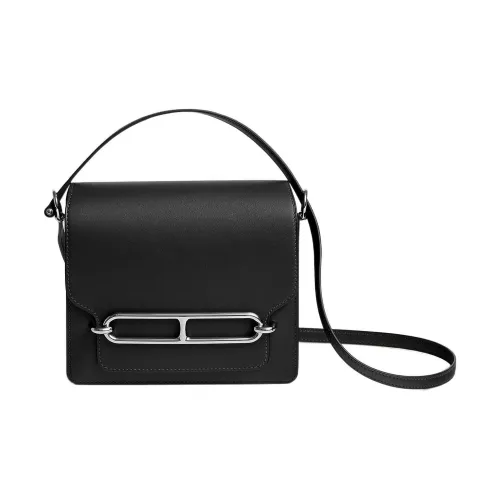 HERMES Roulis Swift Телячья кожа Свиной нос Сумка Сумка Сумка через плечо Сумка через плечо Мини Женская Черная