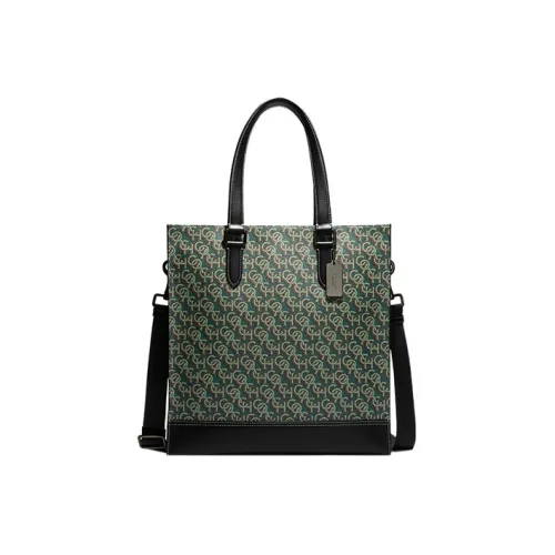 COACH Graham Покрытый холст с телячьей кожей сумка через плечо сумка большая женская Amazon зеленый