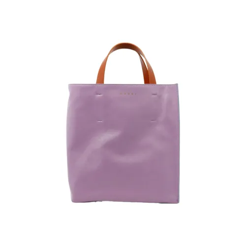 MARNI Museo Soft Телячья кожа Тоут Сумка Сумка для покупок Сумка через плечо Сумка Маленькая Женская Фиолетовая Светло-синяя