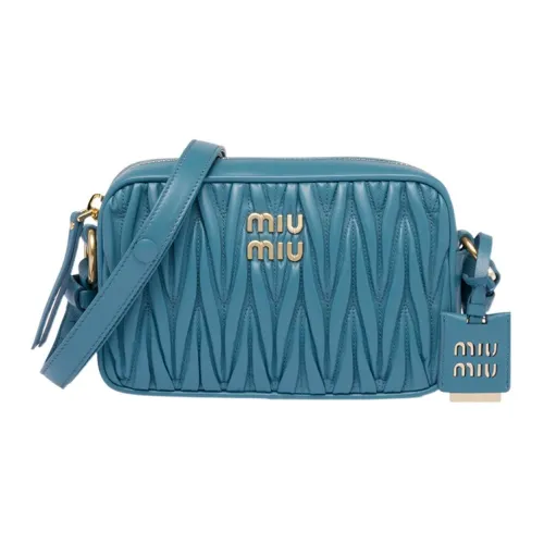 MIU MIU Напп-Кожа Сумка через плечо Сумка на плечо Женская Павлиний Синий