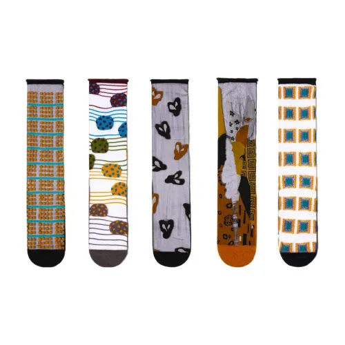 JKN 5 пар Стекло Шелк G Set Женские Носки до икры MID