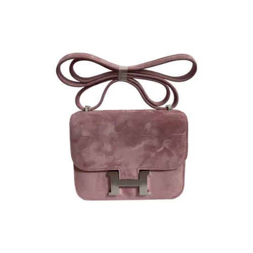 HERMES Constance Замша Сумка через плечо Мини Женские 5T Розовый