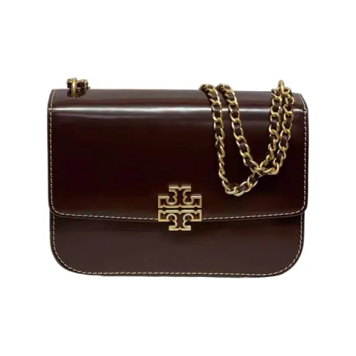 TORY BURCH Britten Коровья кожа Сумка через плечо Сумка на плечо Женская Темно-коричневый