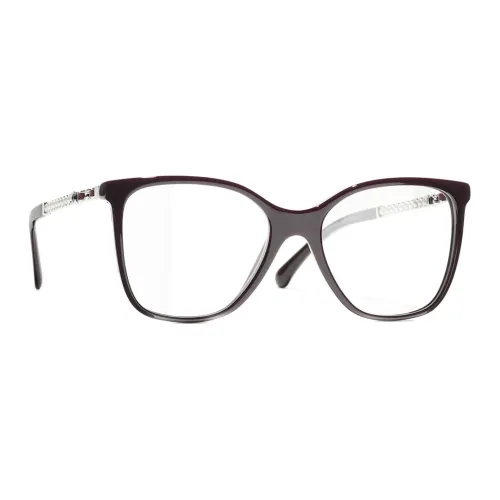 CHANEL Пластиковая оправа Квадрат OPTICAL Стекло Унисекс Бордовый Прозрачный