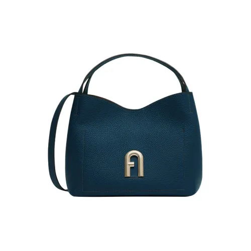 Furla Primula Рельефная Телячья Кожа Ведрообразная Сумка Сумка через плечо Сумка Маленькая Женская Морской Синий