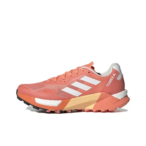 adidas Terrex Agravic Slip Resistant Abrasion Resistant Легкий Низкий Топ Беговые кроссовки Женские Белый Оранжевый