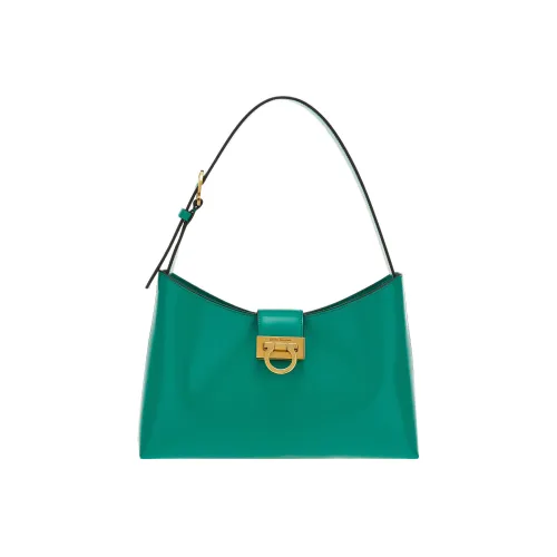 FERRAGAMO Trifolio Телячья кожа Сумка через плечо Женская Зеленая