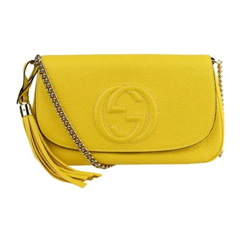 GUCCI Сумка через плечо из кожи женская желтая