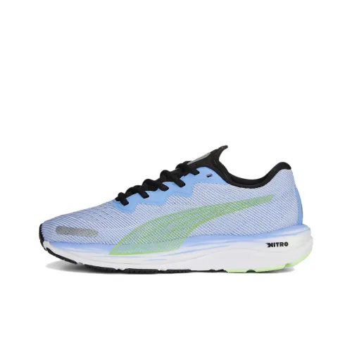 PUMA Velocity Nitro 2 Slip-Resistant Abrasion-Resistant Breathable Low-Top Running Shoes Women's Blue Green PUMA Velocity Nitro 2 Противоскользящие Износостойкие Дышащие Низкие Кроссовки для Бега Женские Синие Зеленые