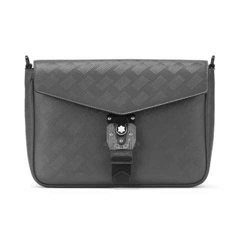 MONTBLANC Сумка через плечо из кожи мужская серая