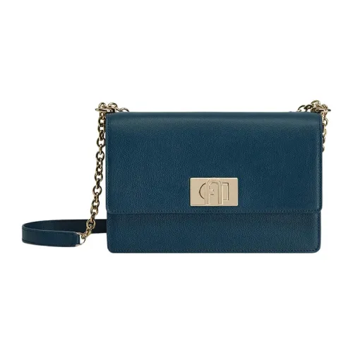 Furla 1927 Collection Кожа Маленькая Квадратная Сумка Сумка через плечо Маленькая Женская Морской Синий